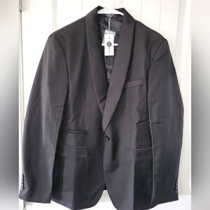 Coolfandy Men's Black Blazer with Satin Lapel NWT